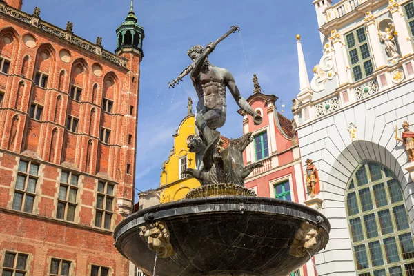 Gdansk Polonia Septiembre 2018 Fuente Neptuno Del Casco Antiguo Gdansk —  Fotos de Stock