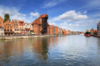 Motlawa Nehri, Polonya Gdansk eski kasaba yansıyan