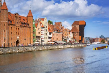 Motlawa Nehri, Polonya Gdansk eski kasaba yansıyan