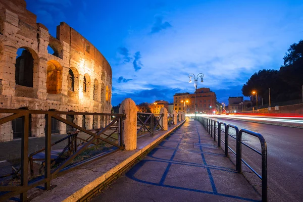 Traffic Lights Colosseum Dawn Rome Italy Stock Picture