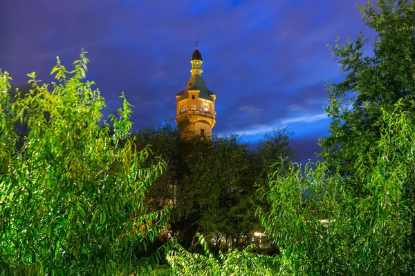 Faro Presso Molo Baltico Sopot Tramonto Polonia — Foto Stock