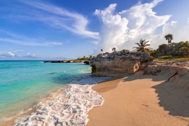 Playa del Carmen, Meksika güzel Karayip Denizi kumsal