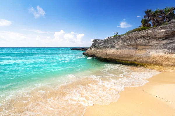 Karib Tenger Gyönyörű Strand Playa Del Carmen Mexikó — Stock Fotó