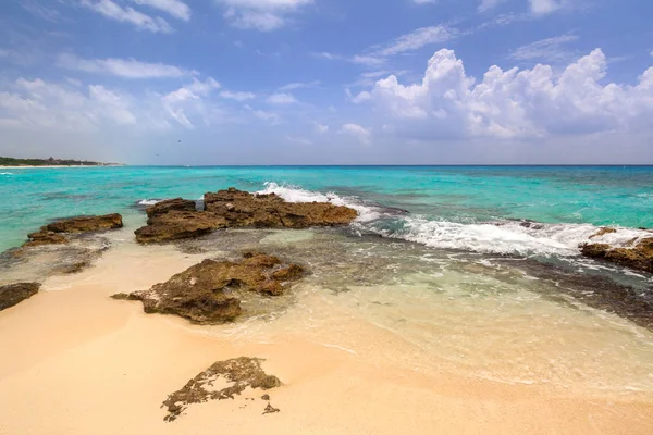 Όμορφη Καραϊβική Θάλασσα Παραλία Της Playa Del Carmen Μεξικό — Φωτογραφία Αρχείου