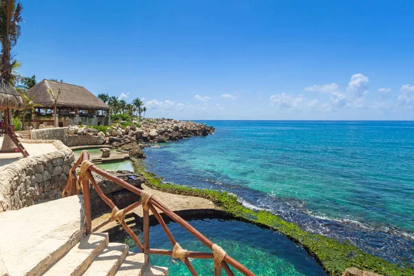 Beautiful Beach Caribbean Sea Yucatan Mexico — Stock Photo, Image