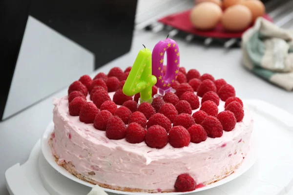 Tort Urodzinowy Świece Ste Urodziny — Zdjęcie stockowe