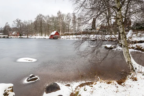 Winter Scenery Lake Olofstrom Sweden — Stock Photo, Image