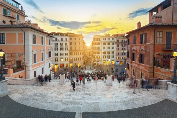 The Spanish steps in Rome at sunset, Italy