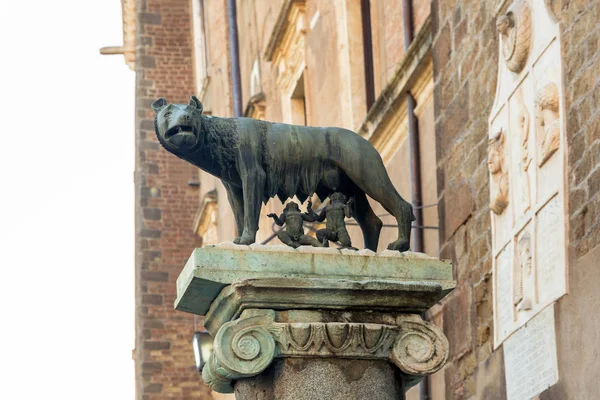 Capitoline Wolf Sculpture Depicting Scene Legend Founding Rome — Stock Photo, Image