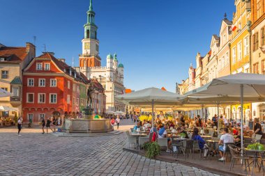 Poznan, Poland - September 8, 2018: Architecture of the main square in Poznan, Poland. Poznan is a city at the Warta River in west central Poland clipart