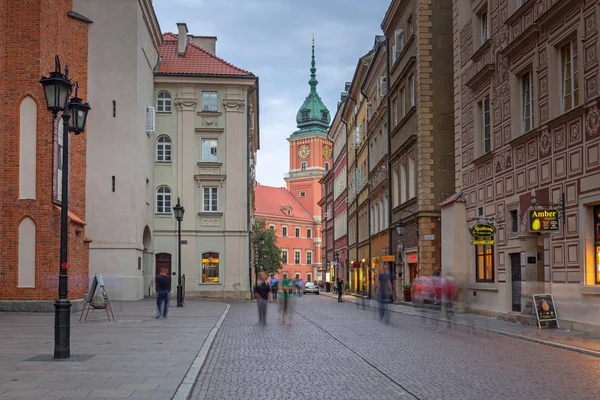 Warszawa Września 2018 Architektura Starego Miasta Warszawie Miasto Zachodzie Słońca — Zdjęcie stockowe