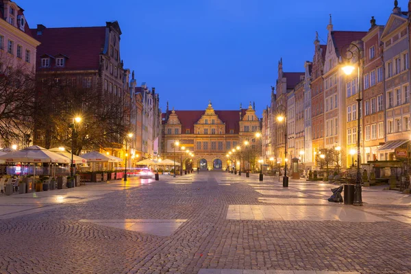 Gdansk Lengyelország 2019 Március Építészet Hosszú Lane Óváros Gdansk Hajnalban — Stock Fotó