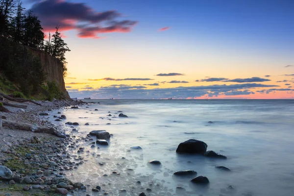 Oostzee Cliff Van Orlowo Bij Zonsopgang Polen — Stockfoto