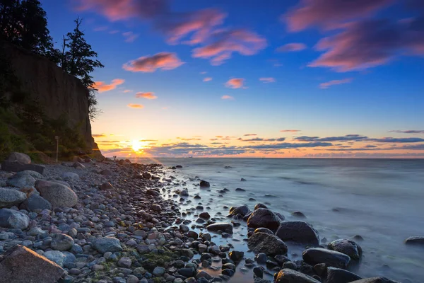Балтийское Море Скала Орлово Восходе Солнца Польша — стоковое фото