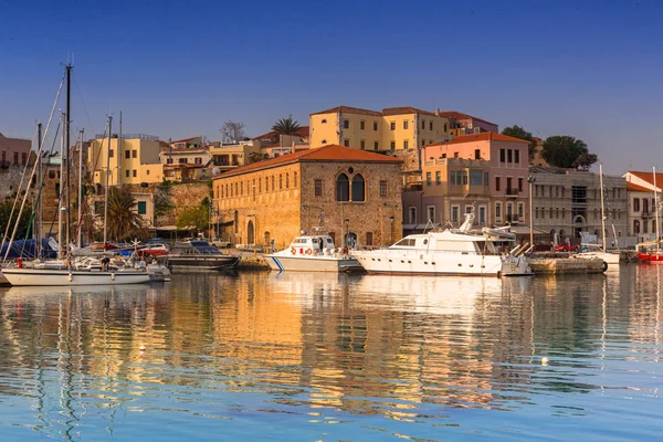 Antiguo Puerto Veneciano Chania Amanecer Creta Grecia — Foto de Stock