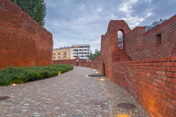 Barbakán Varšavy Staré Městské Hradby Polsko — Stock fotografie