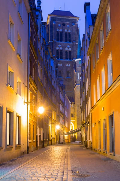 Architectuur Van Oude Stad Gdansk Bij Dageraad Polen — Stockfoto