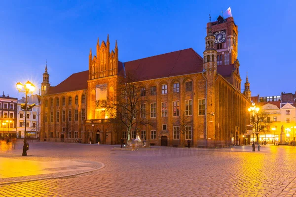 Красива Архітектура Старого Міста Торуні Сутінках Польща — стокове фото