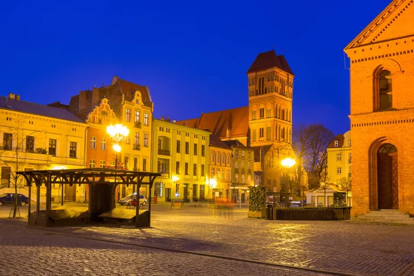 Piękna Architektura Starego Miasta Toruniu Zmierzchu Polska — Zdjęcie stockowe