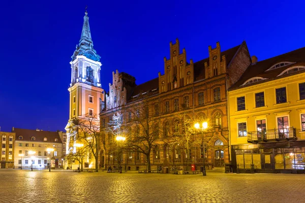 Όμορφη Αρχιτεκτονική Της Παλιάς Πόλης Στο Τορούν Σούρουπο Πολωνία — Φωτογραφία Αρχείου