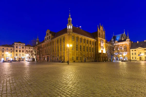 Gyönyörű Építészet Régi Város Torun Dusk Lengyelország — Stock Fotó