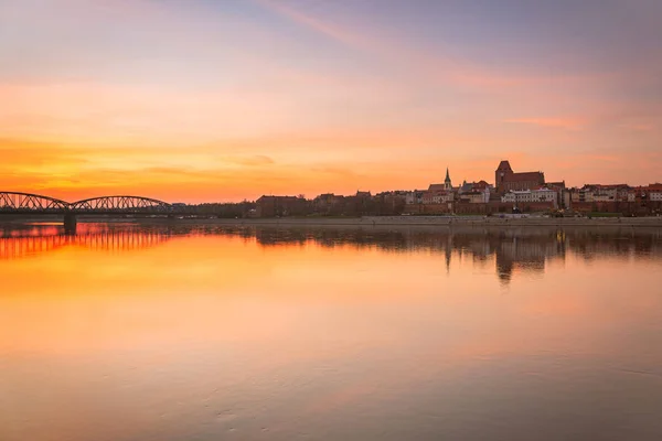 Amazing Sunset Vistula River Torun Poland — Stock Photo, Image