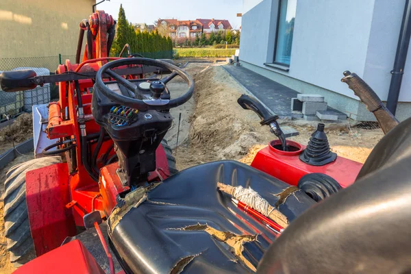 Mini Bulldozer Parked Ouse Ground Work — Stock Photo, Image