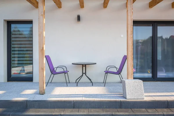 Hermosa Terraza Jardín Con Escalones Piedra — Foto de Stock