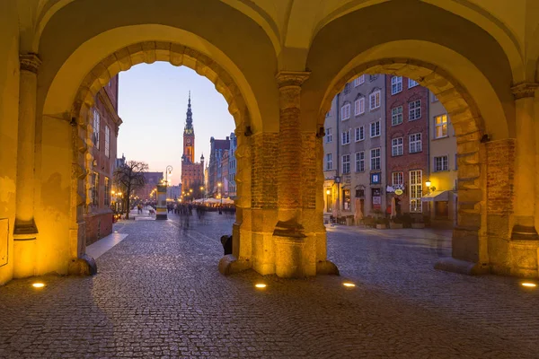 Gdansk Polonia Abril 2019 Arquitectura Puerta Verde Casco Antiguo Gdansk — Foto de Stock