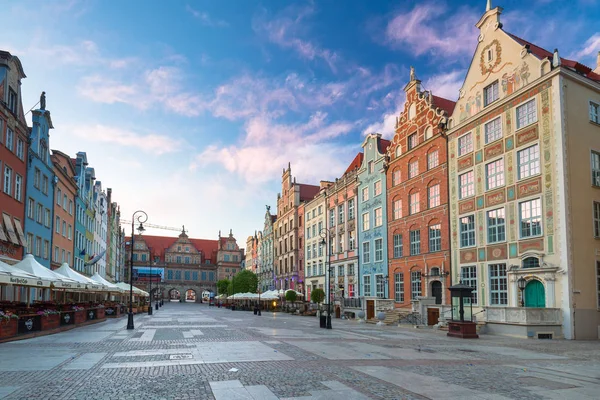 Gdansk Lengyelország 2018 Május Építészet Régi Város Gdanski Városháza Hajnalban — Stock Fotó