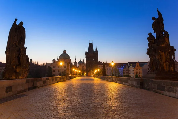 Karlsbrücke Prag Morgengrauen Tschechische Republik — Stockfoto