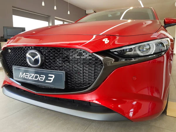 Gdańsk Polska Kwietnia 2019 Nowy 2019 Model Mazda Salonie Samochodowym — Zdjęcie stockowe