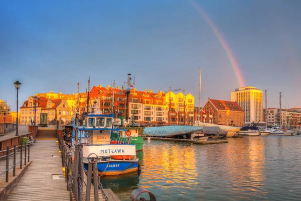 Gdansk Polen April 2019 Jachthaven Van Gdansk Gereflecteerd Motlawa Rivier — Stockfoto