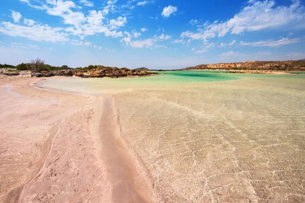 Pláž Elafonissi Růžový Písek Krétě Řecko — Stock fotografie