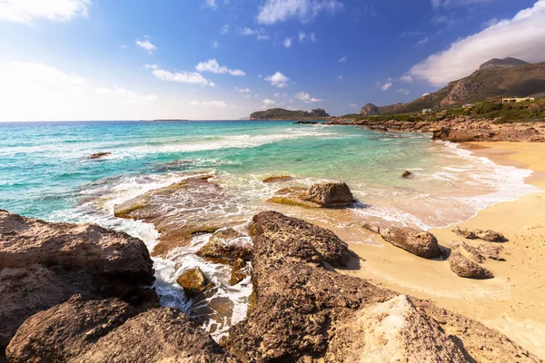 Paisagem Incrível Praia Falassarna Creta Grécia — Fotografia de Stock