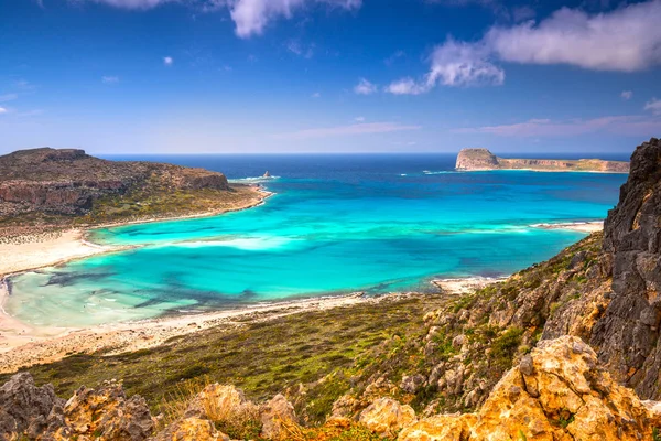 Nádherná Scenérie Pláže Balos Krétě Řecku — Stock fotografie