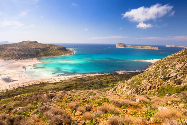 Nádherná Scenérie Pláže Balos Krétě Řecku — Stock fotografie