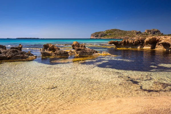 Atemberaubende Landschaft Des Strandes Von Falassarna Auf Beton Griechenland — Stockfoto