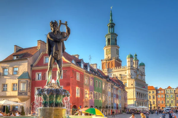 Poznan Poland September 2018 Apollo Fountain Main Square Poznan Poland — Stock Photo, Image