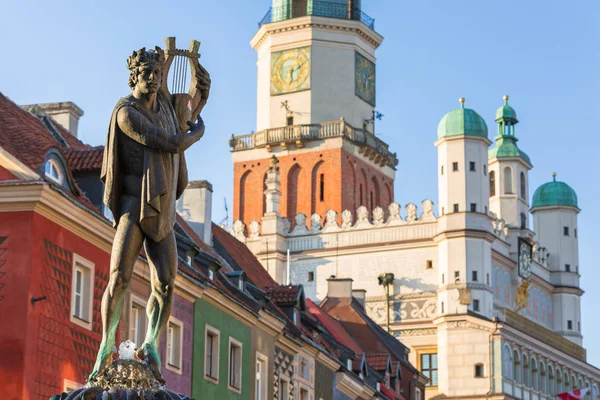 Fuente Apolo Plaza Armas Poznan Polonia — Foto de Stock