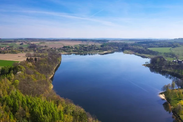Lindo Lago Castelo Czocha Baixa Voivodia Silesiana Polônia — Fotografia de Stock