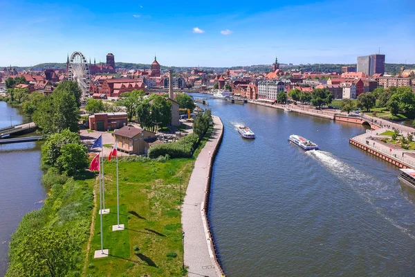 Veduta Aerea Della Città Vecchia Danzica Nel Paesaggio Estivo Polonia — Foto Stock