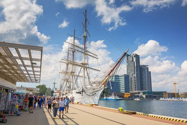 Gdynia Polsko Června 2019 Polská Fregata Dar Pomorza Baltském Moři — Stock fotografie