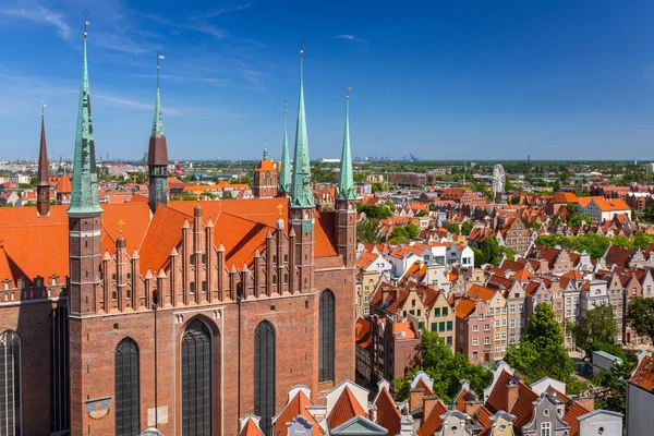 Szent Mária Bazilika Építészete Gdansk Lengyelország — Stock Fotó