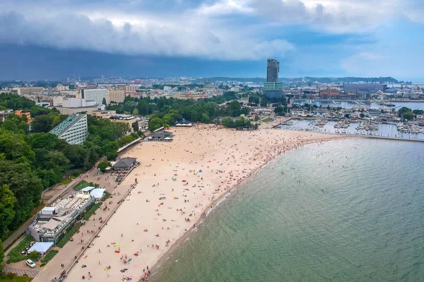 People Beach Baltic Sea Gdynia Poland — Stock Photo, Image
