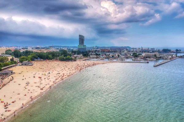 People Beach Baltic Sea Gdynia Poland — Stock Photo, Image