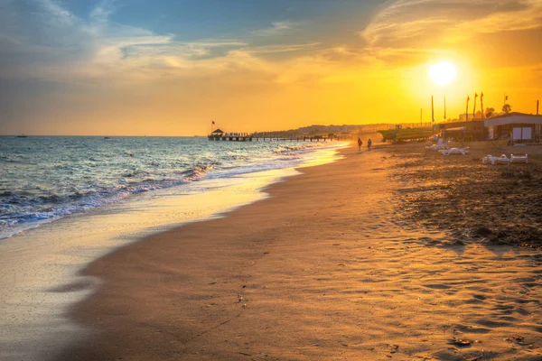 Beautiful Beach Scenery Turkish Riviera Sunset Side — Stock Photo, Image