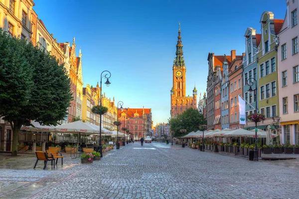 Gdaňsk Polsko Červenec 2019 Krásný Východ Slunce Nad Městem Gdaňsku — Stock fotografie