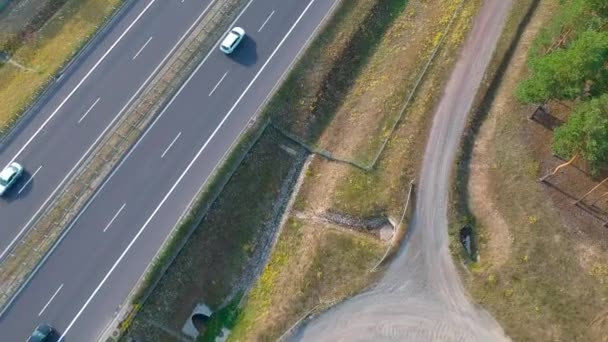 Vista Aérea Autopista Polonia — Vídeo de stock