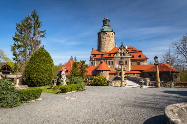 Prachtige Czocha Castle Sunny Day Polen — Stockfoto